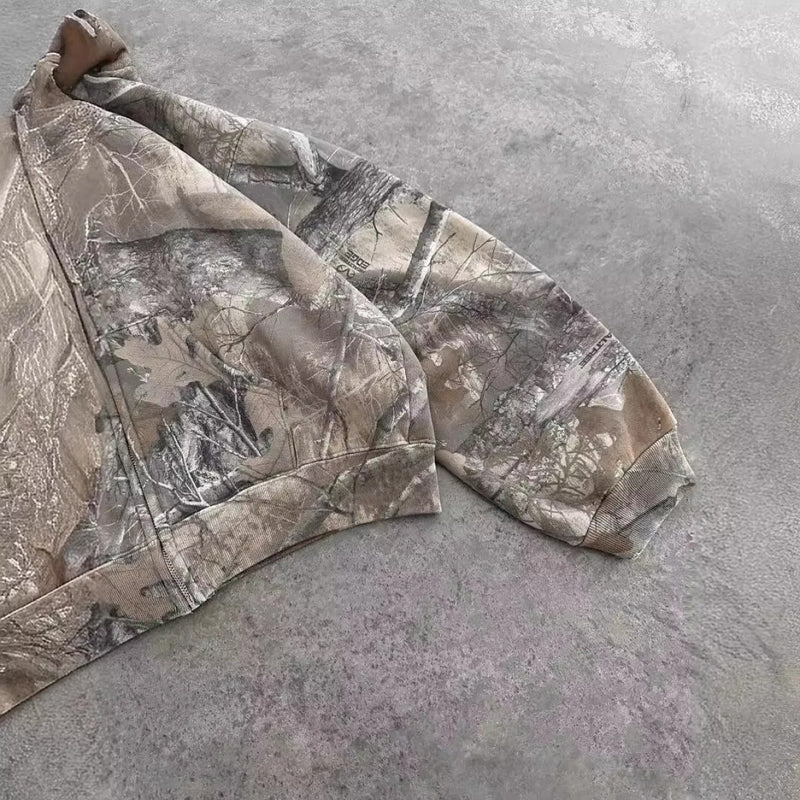 Unisex Camouflage Retro Hip-Hop Hoodie